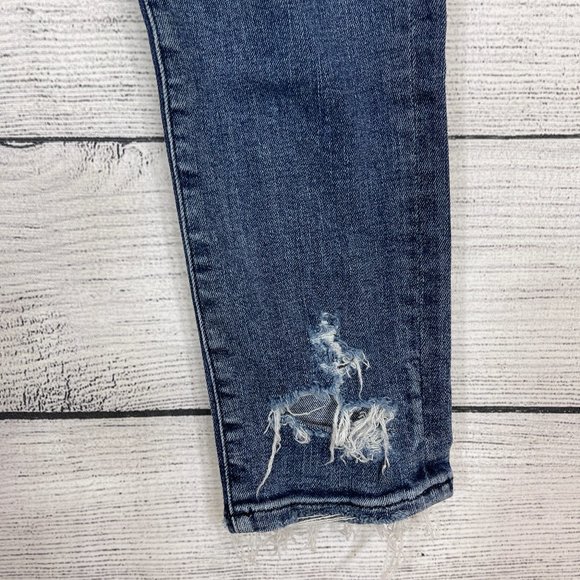 AGOLDE Sophie Crop Mid Wash Distressed Jeans Sz 26 - Picture 11 of 16